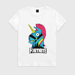 Футболка хлопковая женская Fortnite Unicorn, цвет: белый