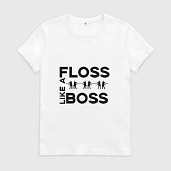 Футболка хлопковая женская Floss like a boss, цвет: белый