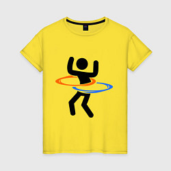 Футболка хлопковая женская Portal Рoops, цвет: желтый