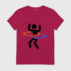 Футболка хлопковая женская Portal Рoops, цвет: маджента
