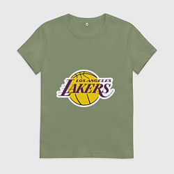 Футболка хлопковая женская LA Lakers, цвет: авокадо