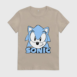 Футболка хлопковая женская Соник, цвет: миндальный