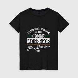 Футболка хлопковая женская Conor McGregor est. 1988, цвет: черный