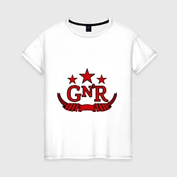 Футболка хлопковая женская GNR Red, цвет: белый