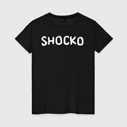 Футболка хлопковая женская Shocko, цвет: черный