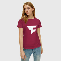 Футболка хлопковая женская FAZE Symbol, цвет: маджента — фото 2