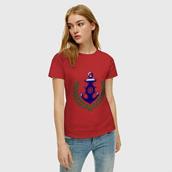 Футболка хлопковая женская Anchor, цвет: красный — фото 2