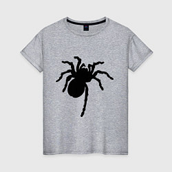Футболка хлопковая женская Черный паук, цвет: меланж