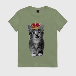 Футболка хлопковая женская Meow kitten, цвет: авокадо