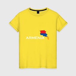 Футболка хлопковая женская Армения, цвет: желтый