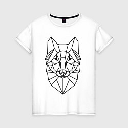 Женская футболка Полигональный волк