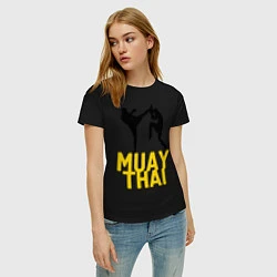 Футболка хлопковая женская Muay Thai, цвет: черный — фото 2