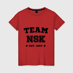 Футболка хлопковая женская Team NSK est. 1893, цвет: красный