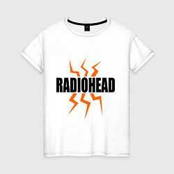 Футболка хлопковая женская Radiohead, цвет: белый