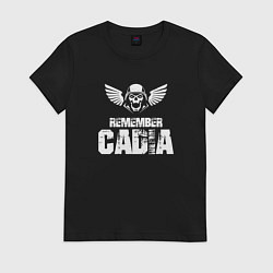 Футболка хлопковая женская Remember Cadia - Warhammer, цвет: черный