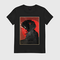 Футболка хлопковая женская Ковбой Бибоп, цвет: черный