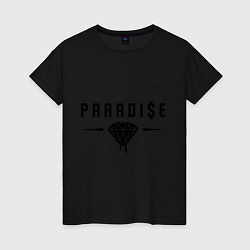 Футболка хлопковая женская Paradise Diamond, цвет: черный