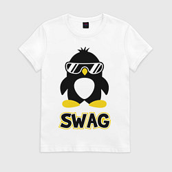 Футболка хлопковая женская SWAG Penguin, цвет: белый