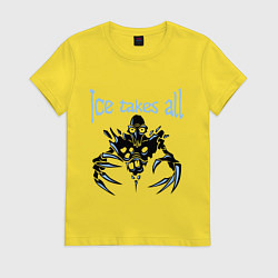Футболка хлопковая женская Ice Takes All, цвет: желтый