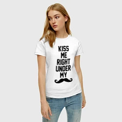 Футболка хлопковая женская Kiss me, цвет: белый — фото 2
