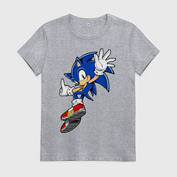 Футболка хлопковая женская Sonic, цвет: меланж