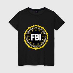 Футболка хлопковая женская FBI Departament, цвет: черный