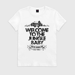 Футболка хлопковая женская Welcome to the Jungle, цвет: белый