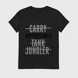 Футболка хлопковая женская Support only, цвет: черный