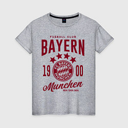 Футболка хлопковая женская Bayern Munchen 1900, цвет: меланж