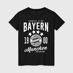 Футболка хлопковая женская Bayern Munchen 1900, цвет: черный