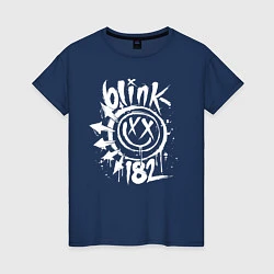 Футболка хлопковая женская Blink-182: Smile, цвет: тёмно-синий