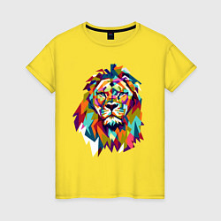 Футболка хлопковая женская Lion Art, цвет: желтый