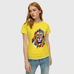 Футболка хлопковая женская Lion Art, цвет: желтый — фото 2