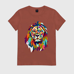 Футболка хлопковая женская Lion Art, цвет: кирпичный