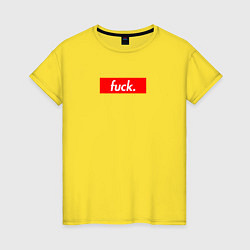 Футболка хлопковая женская Fuck Supreme, цвет: желтый