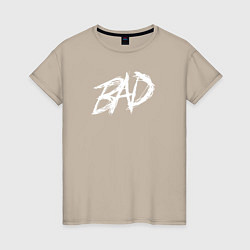 Футболка хлопковая женская XXXTentacion: BAD, цвет: миндальный