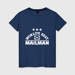 Футболка хлопковая женская World's Best Mailman, цвет: тёмно-синий