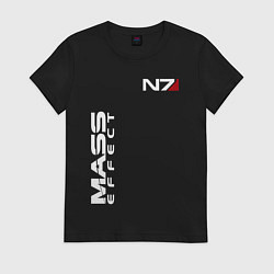 Футболка хлопковая женская MASS EFFECT N7, цвет: черный