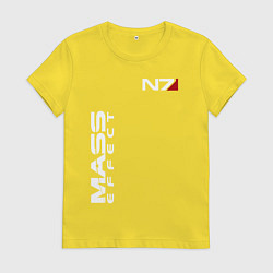 Футболка хлопковая женская MASS EFFECT N7, цвет: желтый