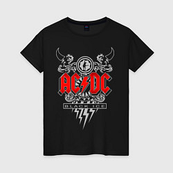 Футболка хлопковая женская AC/DC: Black Ice, цвет: черный