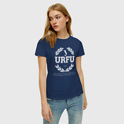 Футболка хлопковая женская URFU, цвет: тёмно-синий — фото 2