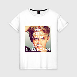 Футболка хлопковая женская Keep Calm & Love Niall Horan, цвет: белый