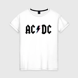 Футболка хлопковая женская AC/DC, цвет: белый