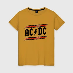 Футболка хлопковая женская AC/DC Voltage, цвет: горчичный
