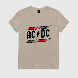 Футболка хлопковая женская AC/DC Voltage, цвет: миндальный