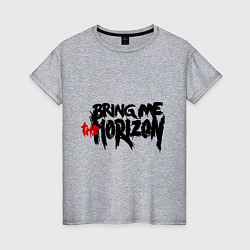 Футболка хлопковая женская Bring me the horizon, цвет: меланж