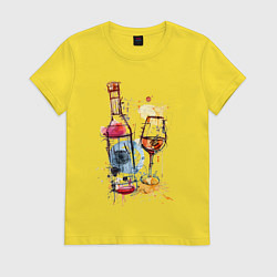 Футболка хлопковая женская Винишко, цвет: желтый