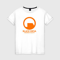 Футболка хлопковая женская Black Mesa: Research Facility, цвет: белый