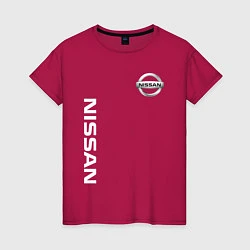 Футболка хлопковая женская NISSAN, цвет: маджента