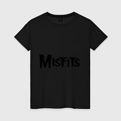 Футболка хлопковая женская Misfits logo, цвет: черный
